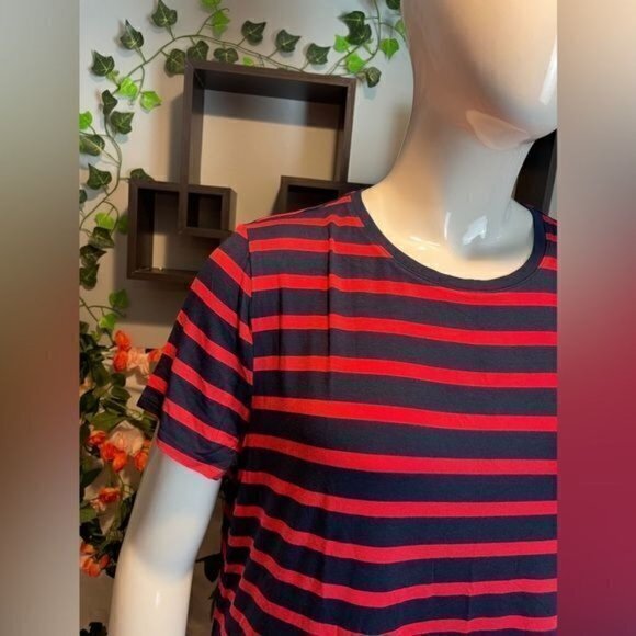 Striped Women Jersey Short sleeve Scoopneck A-line Dress Plus Size XXL RefJ003 - Picture 5 of 7